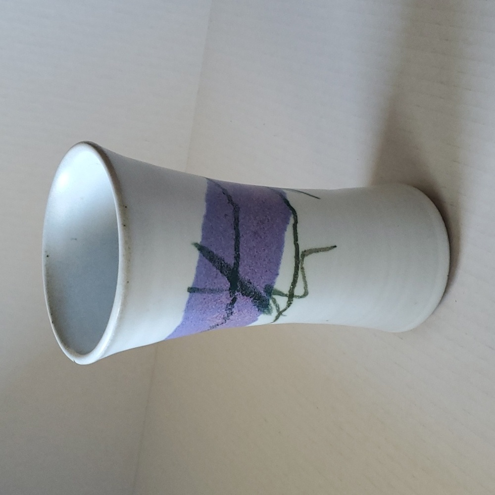 Glazed Stoneware Flower Vase Signed by RHW